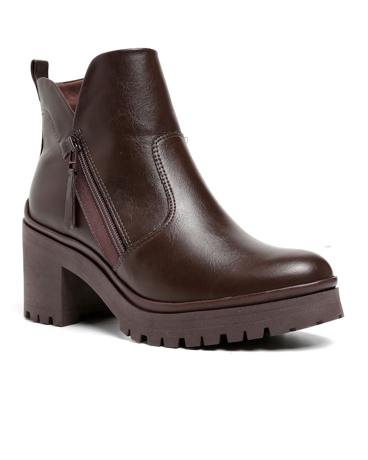 Riachuelo Bota Cano Curto Tratorada Ramarim Marrom Café