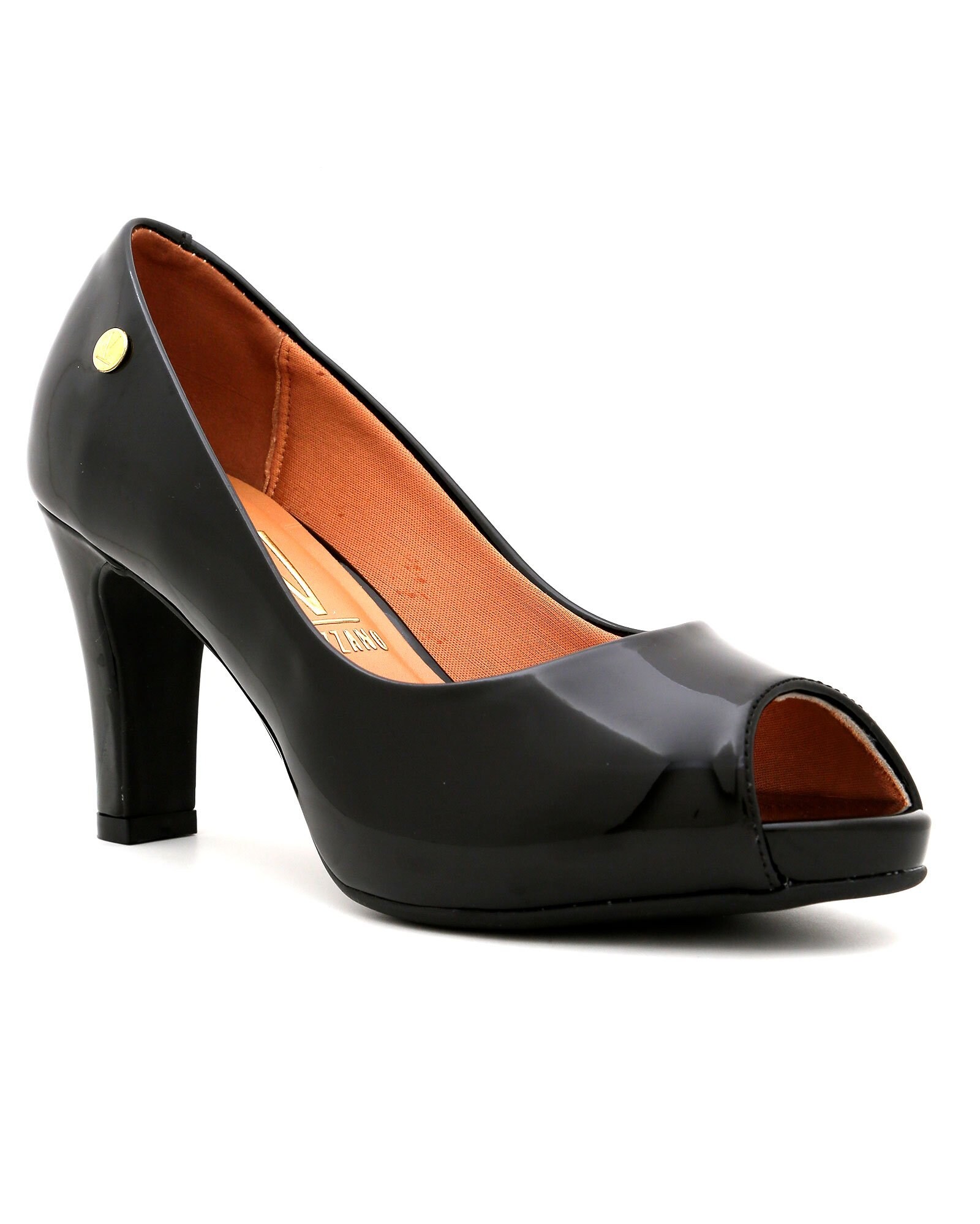 Riachuelo | Sapato Peep Toe Verniz Vizzano Preto