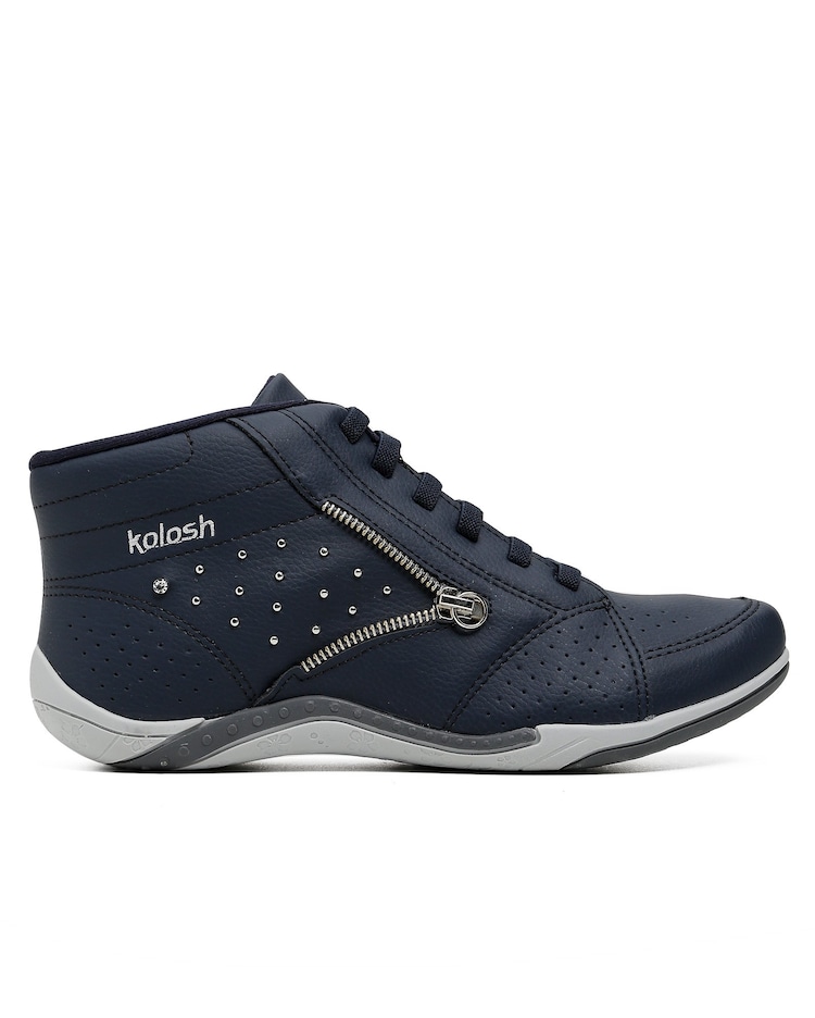 Riachuelo Tênis Casual Cano Médio Zíper Kolosh Azul Marinho