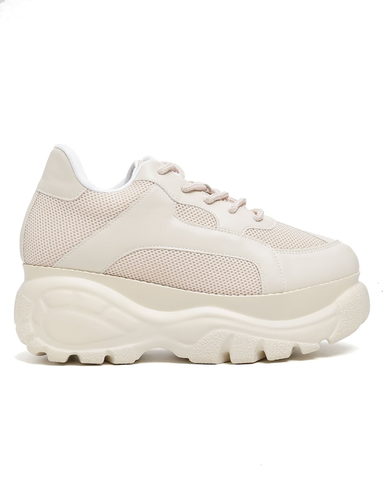 Riachuelo Tênis casual feminino chunky recortes off-white Zatz