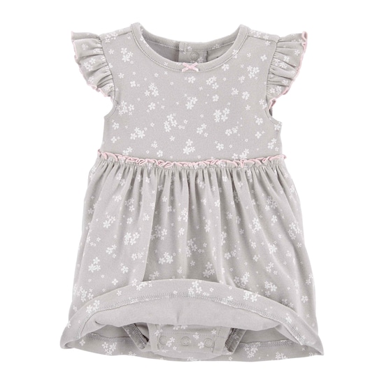 Kit Vestido Floral + Cardigan  Carter's - Rosa Claro/Cinza