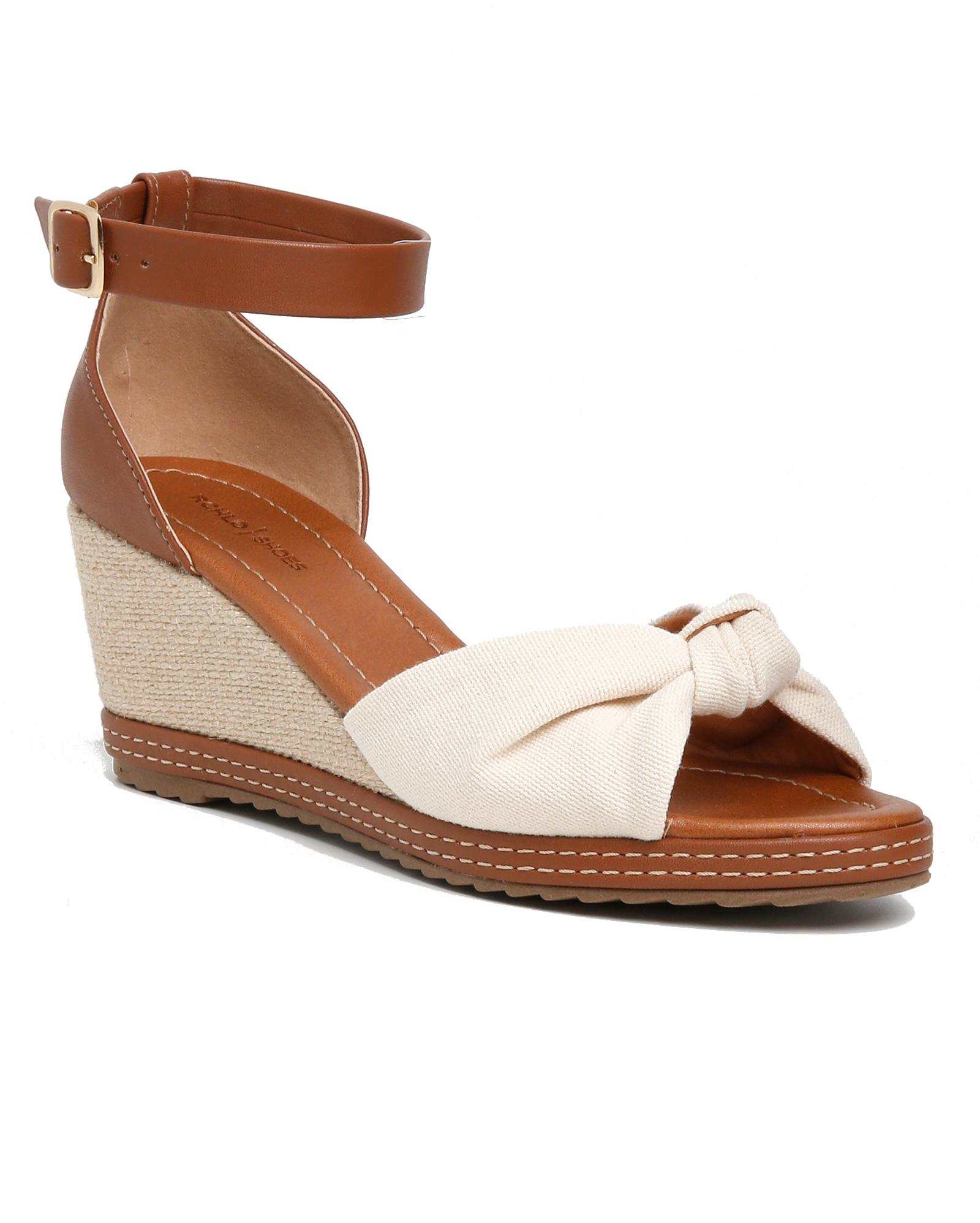 Riachuelo | Sandália Média Plataforma Laço Lona RCHLO Shoes - Branco