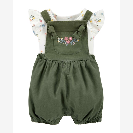 Conjunto 2 Peças Bordado Carter's - Branco/Verde