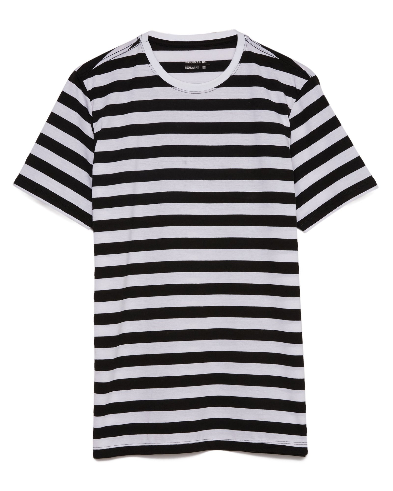 Riachuelo | Camiseta Básica Listras - Branco/Preto