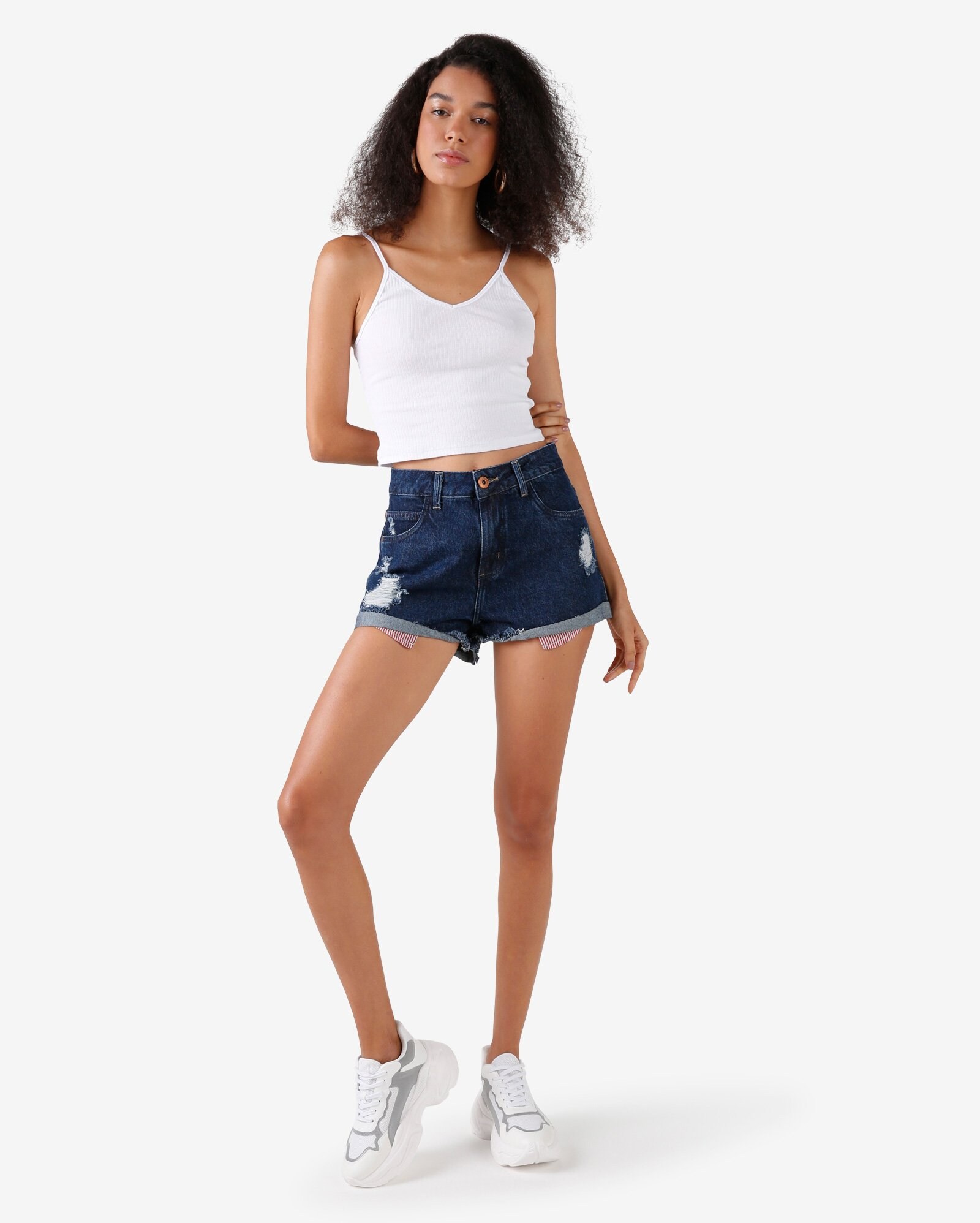 short jeans feminino escuro