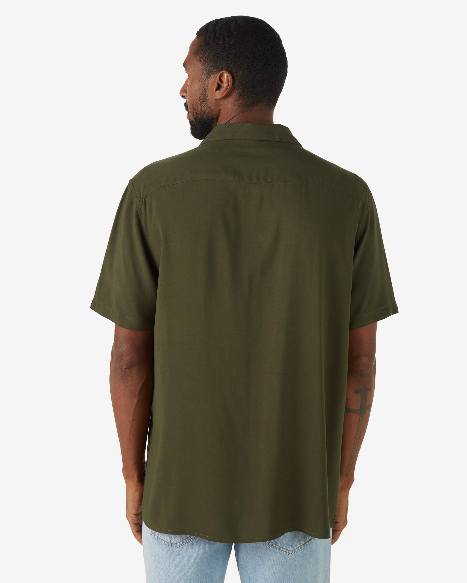 camisa viscose verde militar