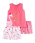 Kit Pijama 3 Peças Flamingo Carter's - Rosa/Branco