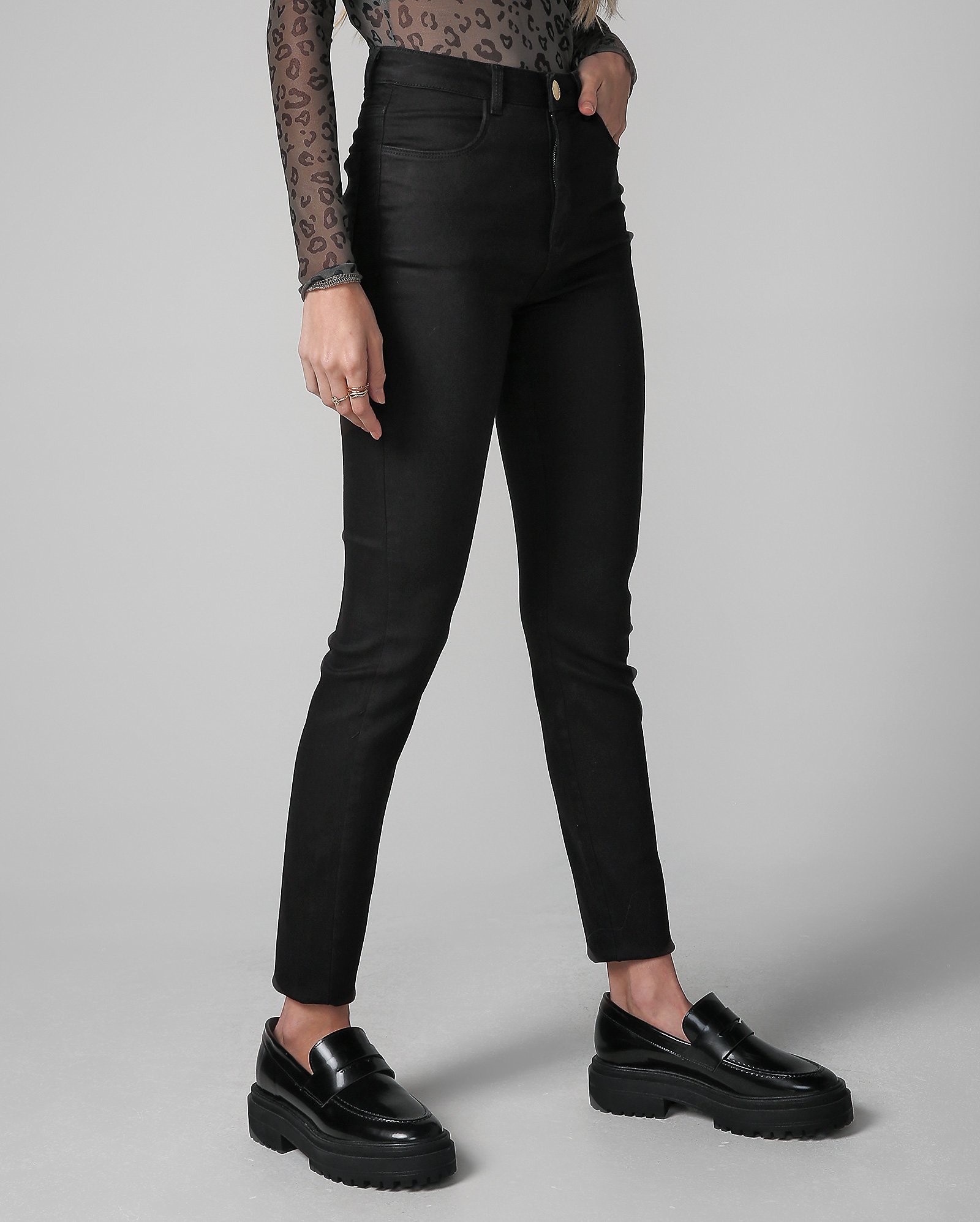 Calça jeans feminina skinny cintura alta preta | Pool Jeans