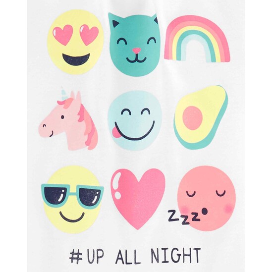 Kit Pijama 3 Peças Emojis Carter's - Azul/Branco/Amarelo