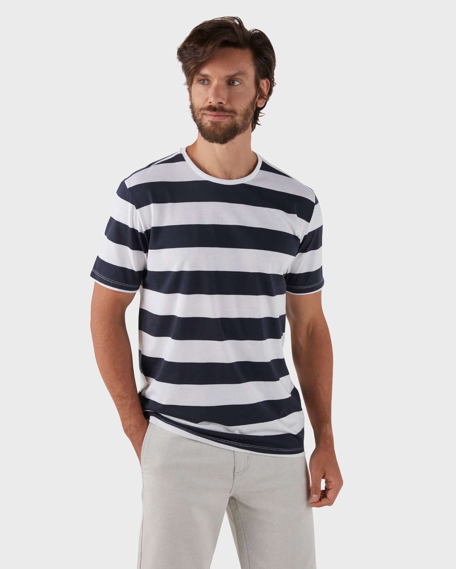 Camiseta listrada azul marinho Clearance