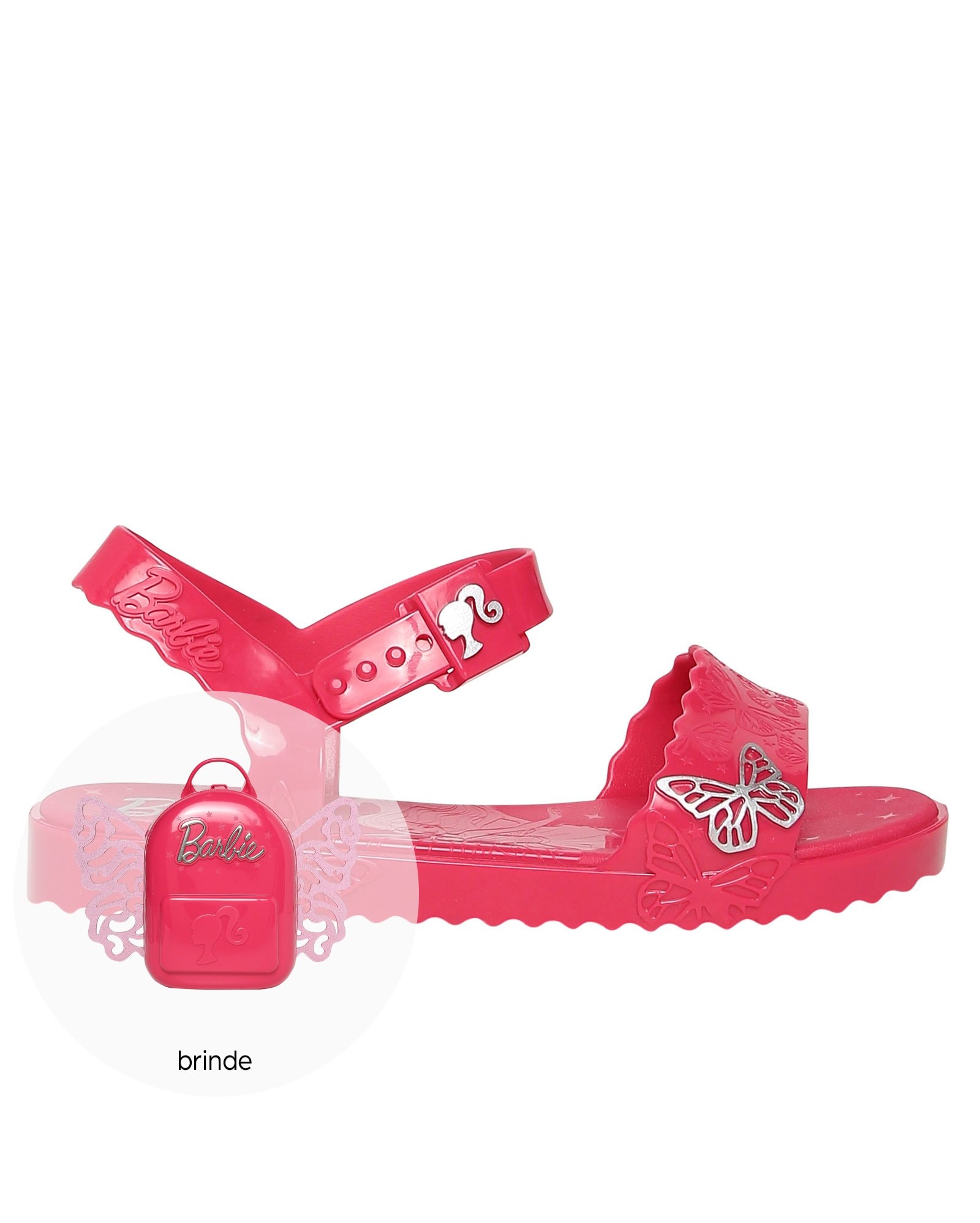 Sandália Barbie Butterfly mochila infantil menina 22370 transparente - Rio  Sul Calçados