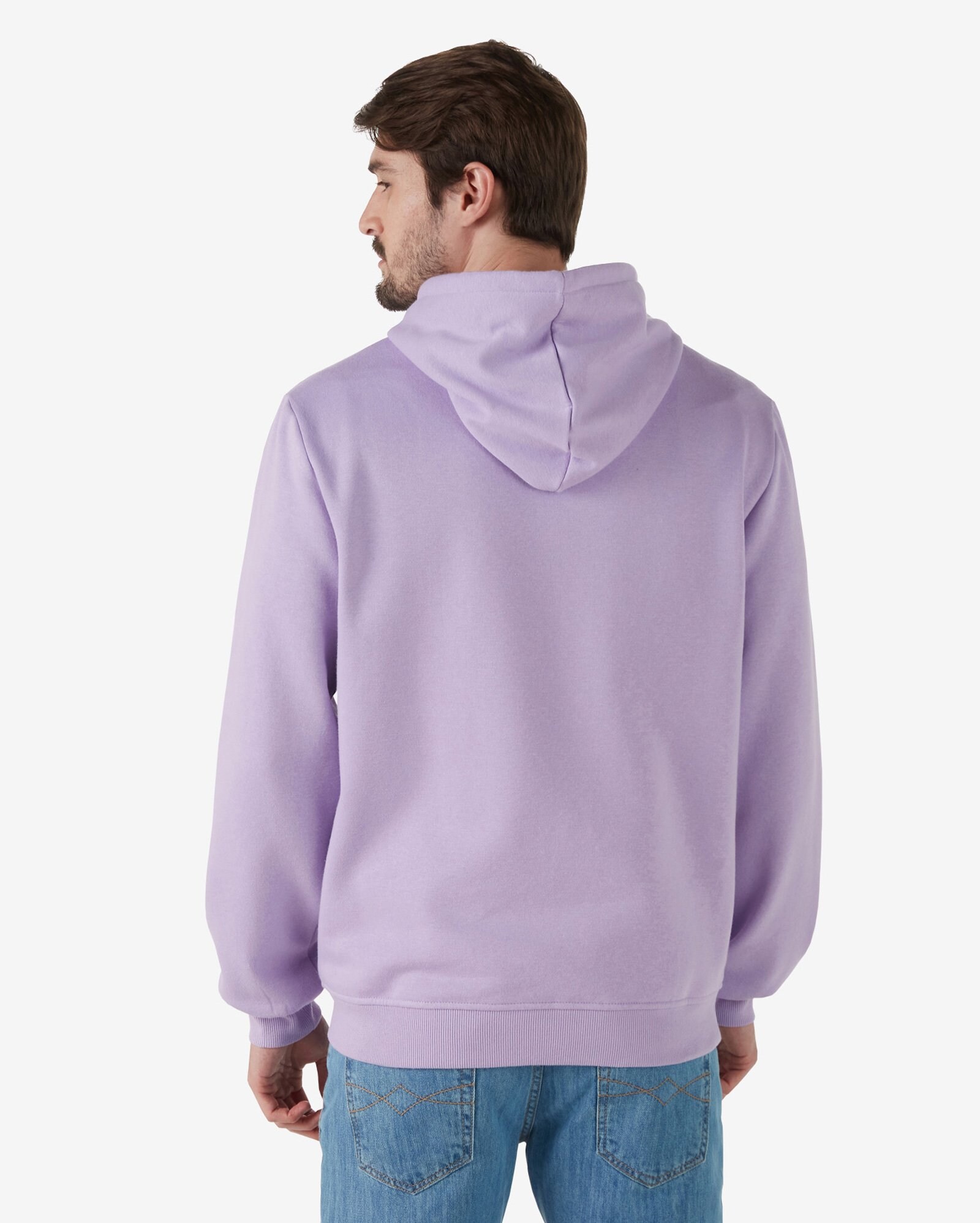 Blusa de Moletom Masculina com Capuz Bolso Canguru Básico Lilás