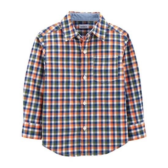 Camisa Xadrez Carter's - Azul/Laranja