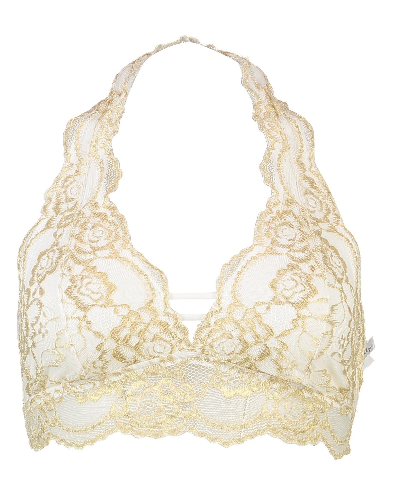 Riachuelo | Sutiã Frente Única Renda Lilly - Dourado/Off White