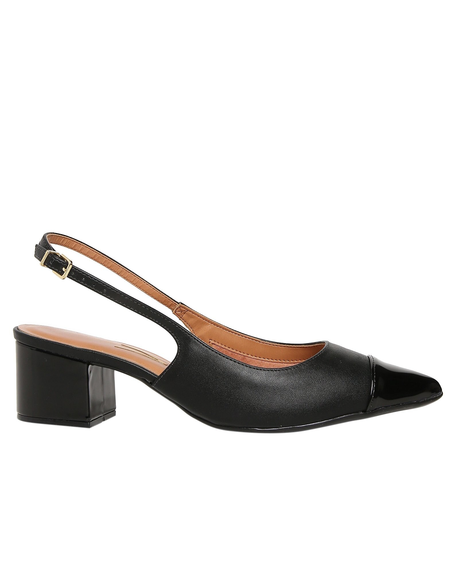 SCARPIN SLINGBACK SALTO BLOCO VERMELHO