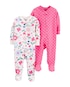 Kit Macacão Pijama Bebê 2 Peças Cute Carter's - Rosa