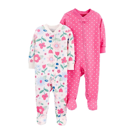 Kit Macacão Pijama Bebê 2 Peças Cute Carter's - Rosa