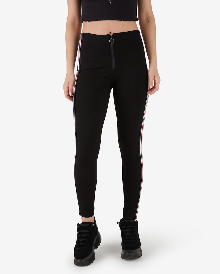 Riachuelo Calça Legging Feminina Zíper Preto Pool by Riachuelo