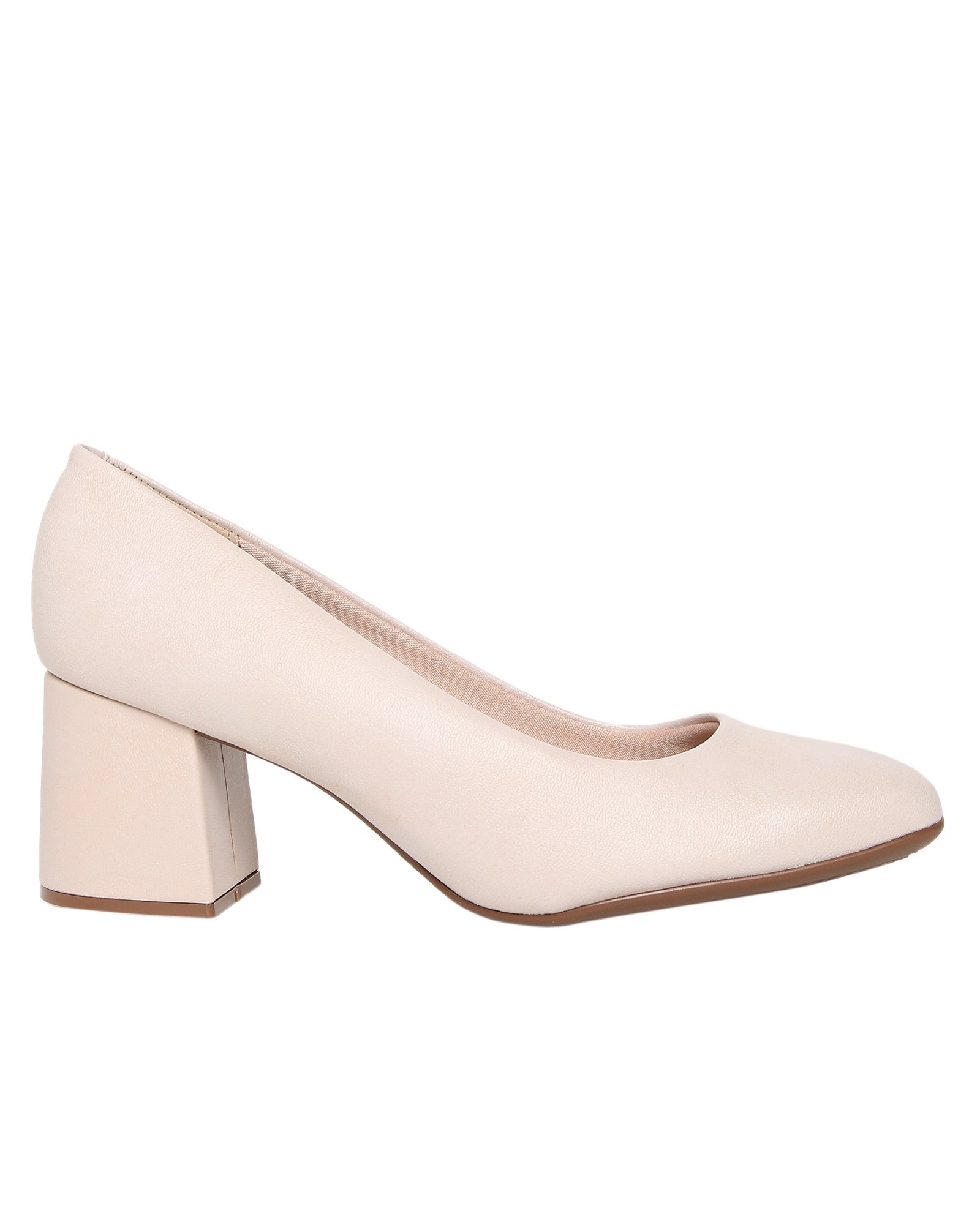 Riachuelo | Sapato Scarpin Salto Bloco Napa Beira Rio Off White