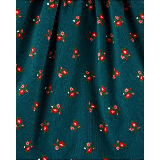 Conjunto 2 Peças Vestido + Calcinha Veludo Carter's - Verde Escuro