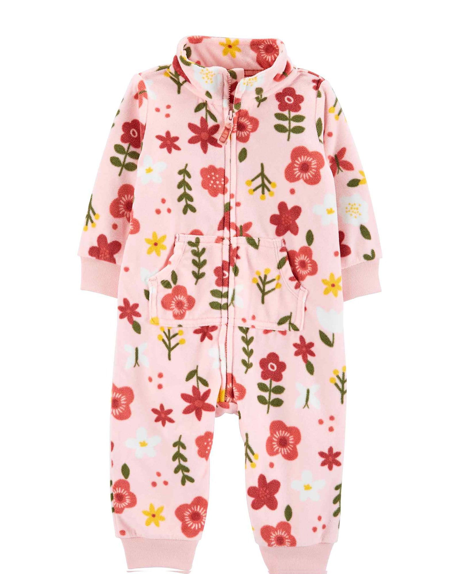 Riachuelo | Macacão Pijama Bebê Fleece Floral Carter's - Rosa Bebê