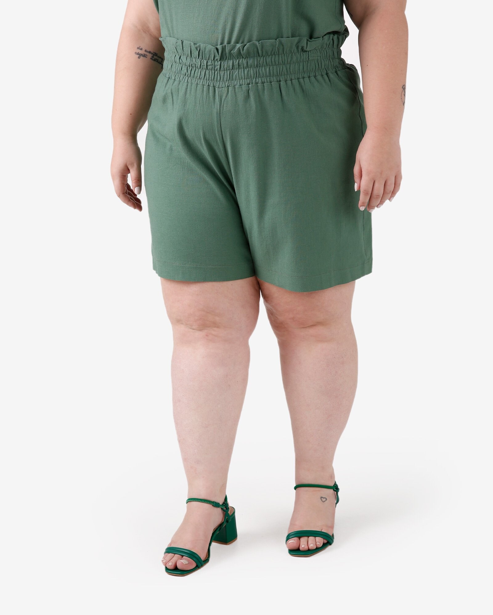 short de elástico feminino plus size