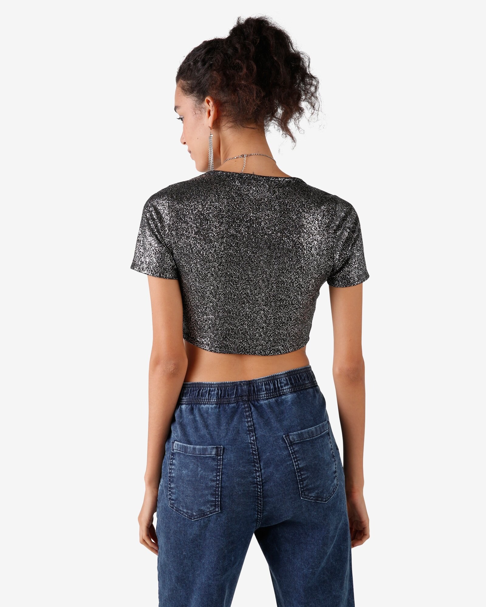 Riachuelo | Top Cropped Brilho - Preto