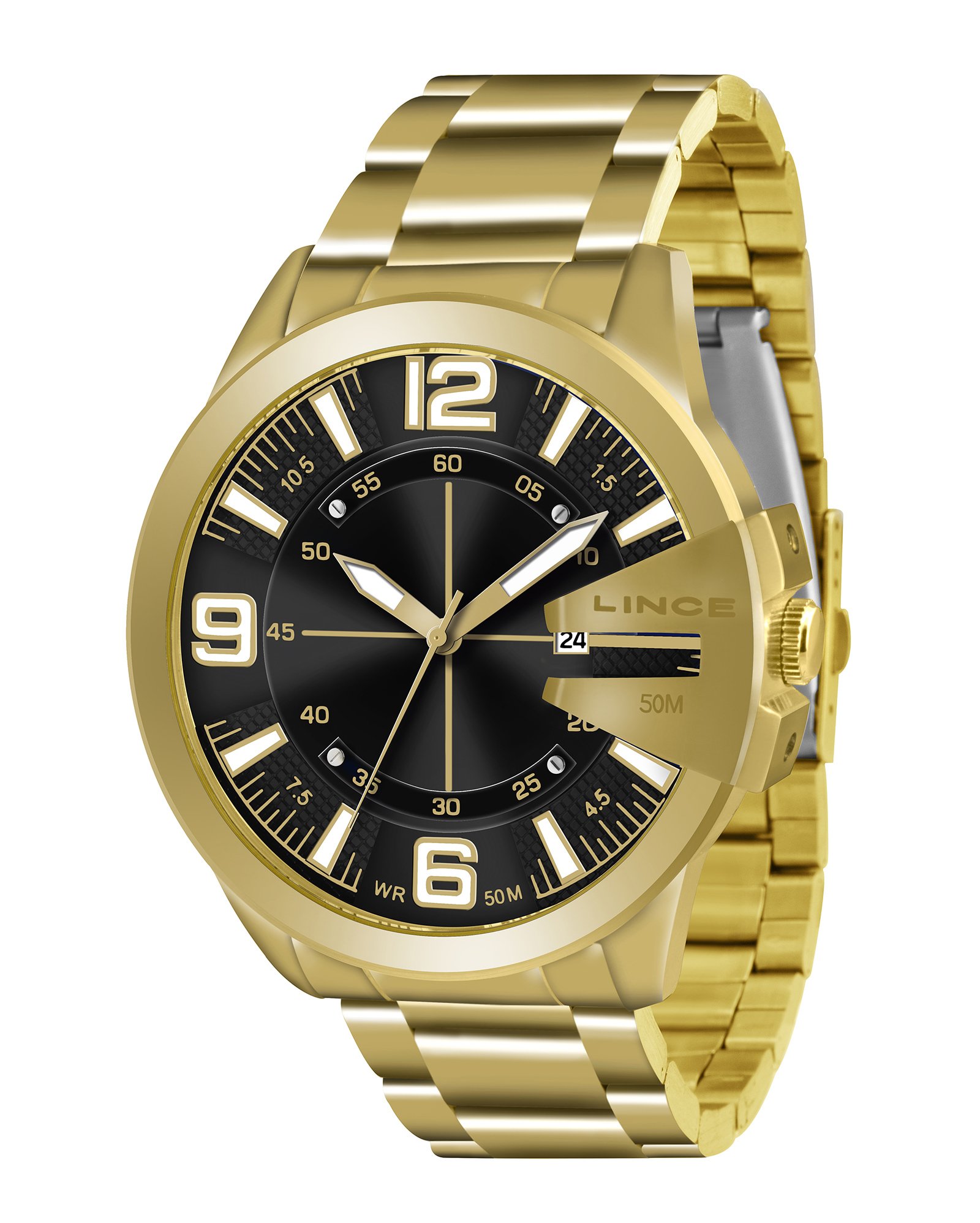 Relógio Masculino 5 ATM Lince - Dourado - Riachuelo