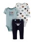 Conjunto Bebê 3 Peças Carter´s Oh Boy! - Azul/Cinza Mescla