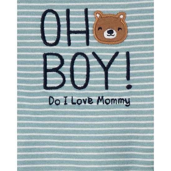 Conjunto Bebê 3 Peças Carter´s Oh Boy! - Azul/Cinza Mescla