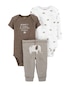 Conjunto Bebê 3 Peças Carter´s Mommy's Little Peanut - Branco/Marrom