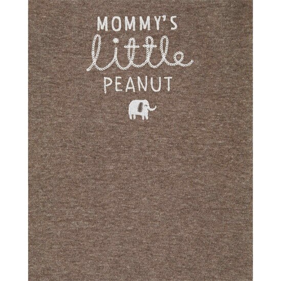 Conjunto Bebê 3 Peças Carter´s Mommy's Little Peanut - Branco/Marrom