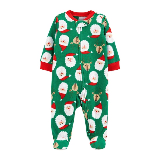 Macacão Pijama Bebê Fleece Papai Noel Carter's - Verde