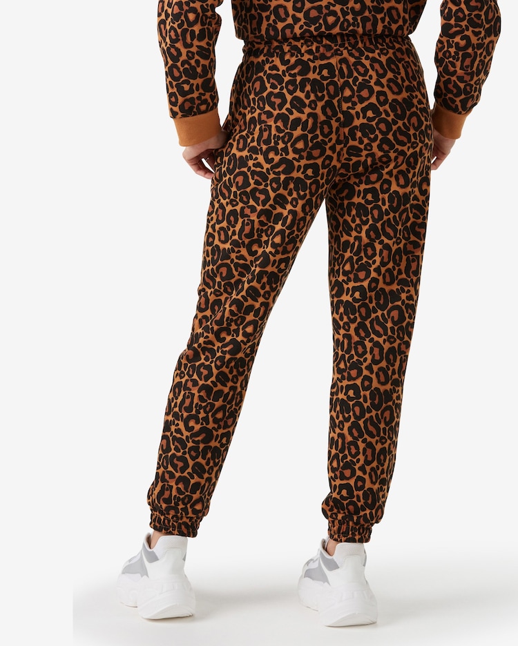 Riachuelo Calça de Moletom Feminina Jogger Animal Print Bege