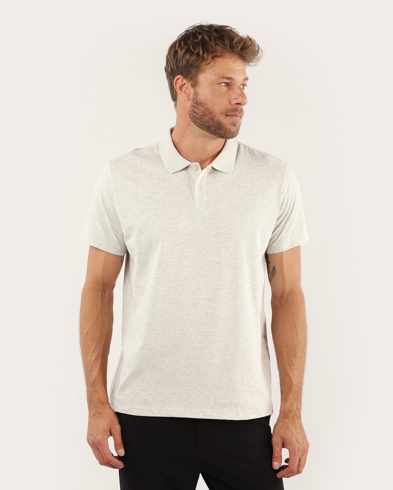 Camisa polo masculina Pool Legacy regular cinza