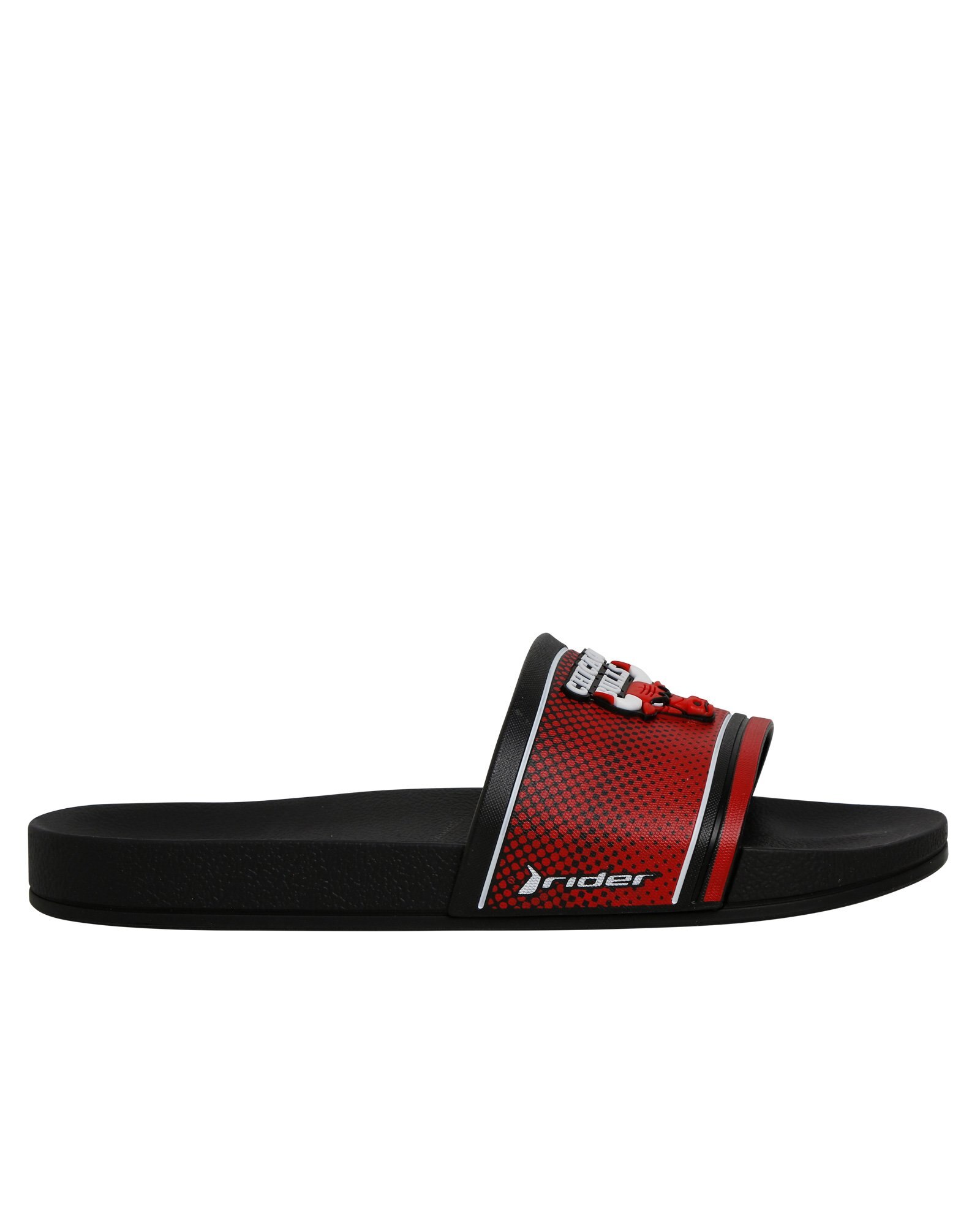 Riachuelo Chinelo Slide Chicago Bulls NBA PVC Rider Preto/Vermelho