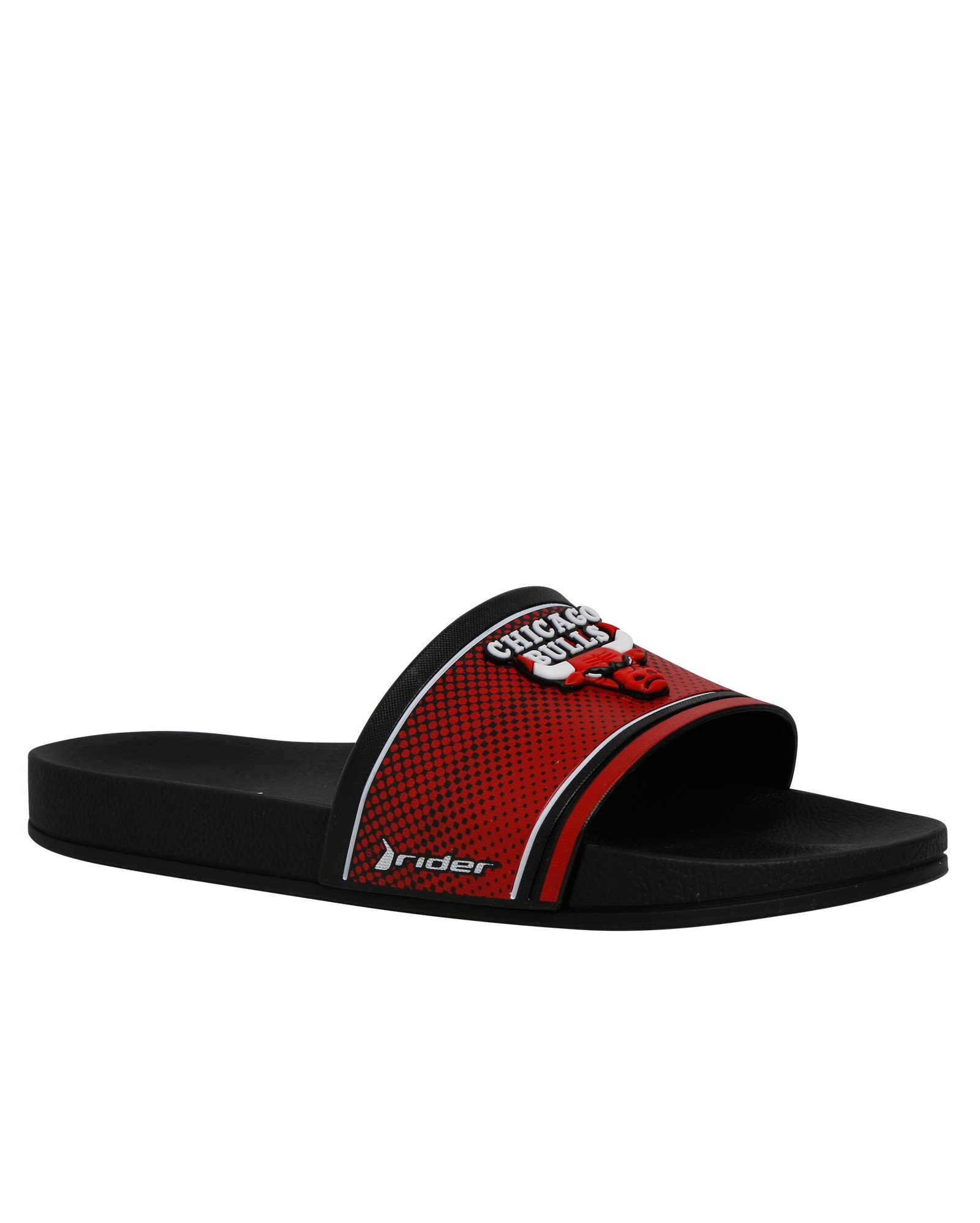 Riachuelo Chinelo Slide Chicago Bulls NBA PVC Rider Preto/Vermelho