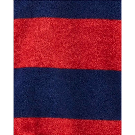 Macacão Pijama Infantil Fleece Listras Football Carter's - Azul/Vermelho