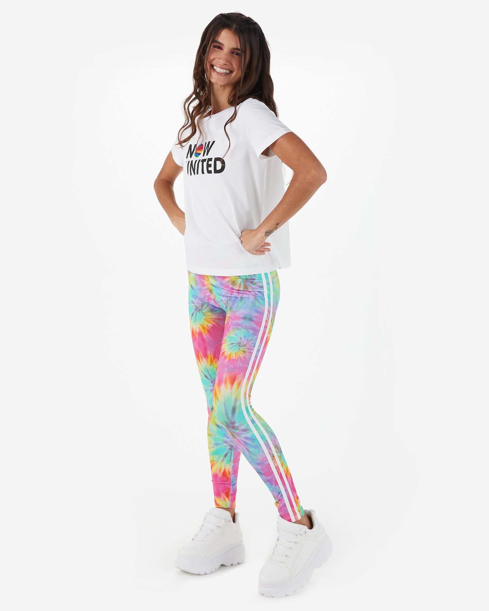 Riachuelo | Calça Legging Juvenil Tie Dye Side Band Now United Multicor Tam  8 a 18 Riachuelo