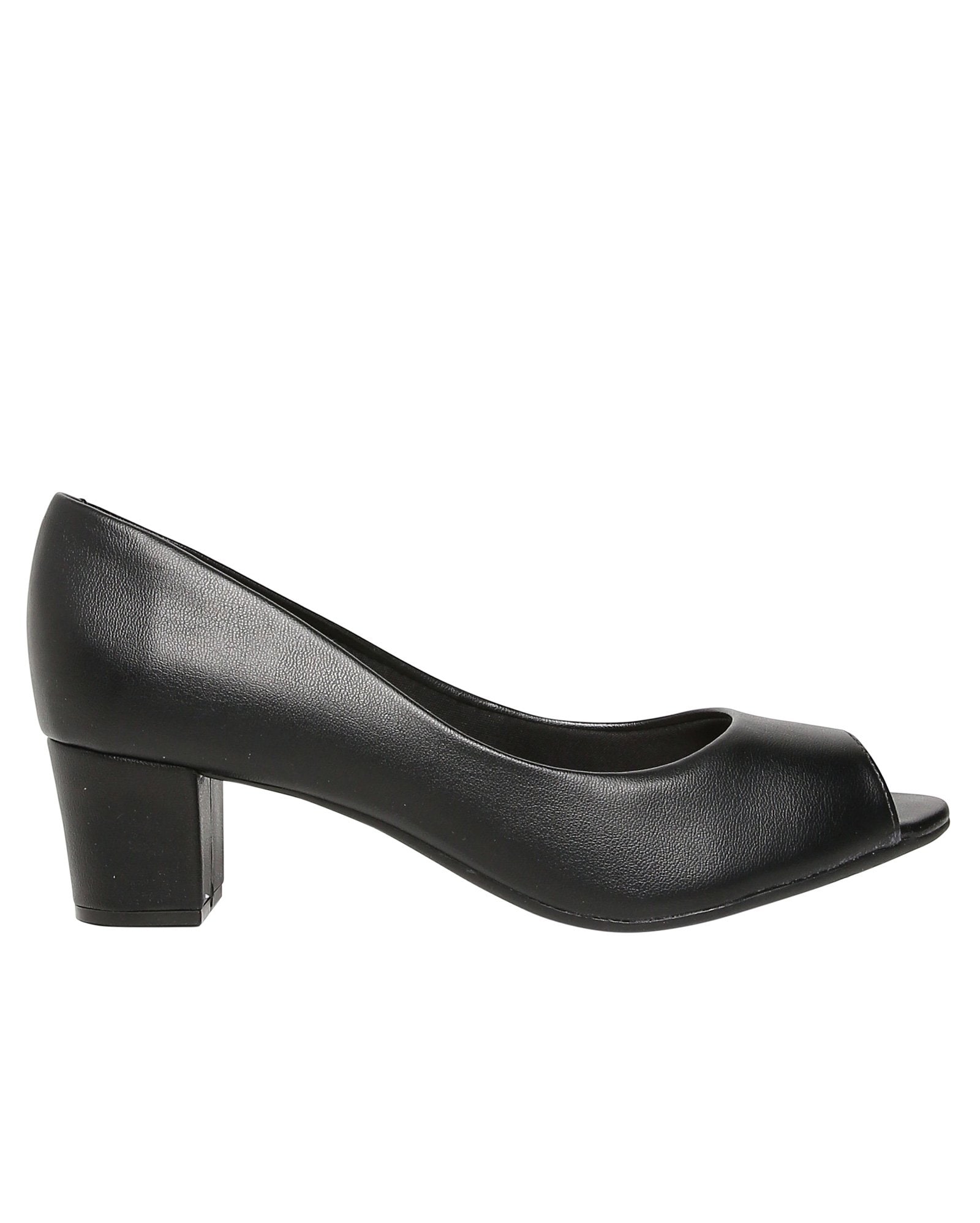 Riachuelo | Sapato Peep Toe Salto Bloco Beira Rio - Preto
