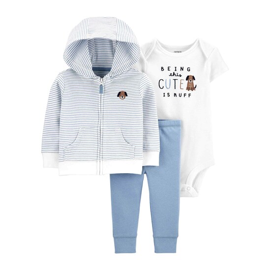 Conjunto Bebê 3 Peças Cachorrinho Carter's Branco