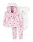 Conjunto Bebê Carter´s 3 Peças Little Floral Rosa