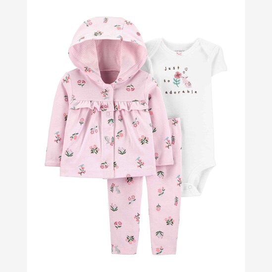 Conjunto Bebê Carter´s 3 Peças Little Floral Rosa