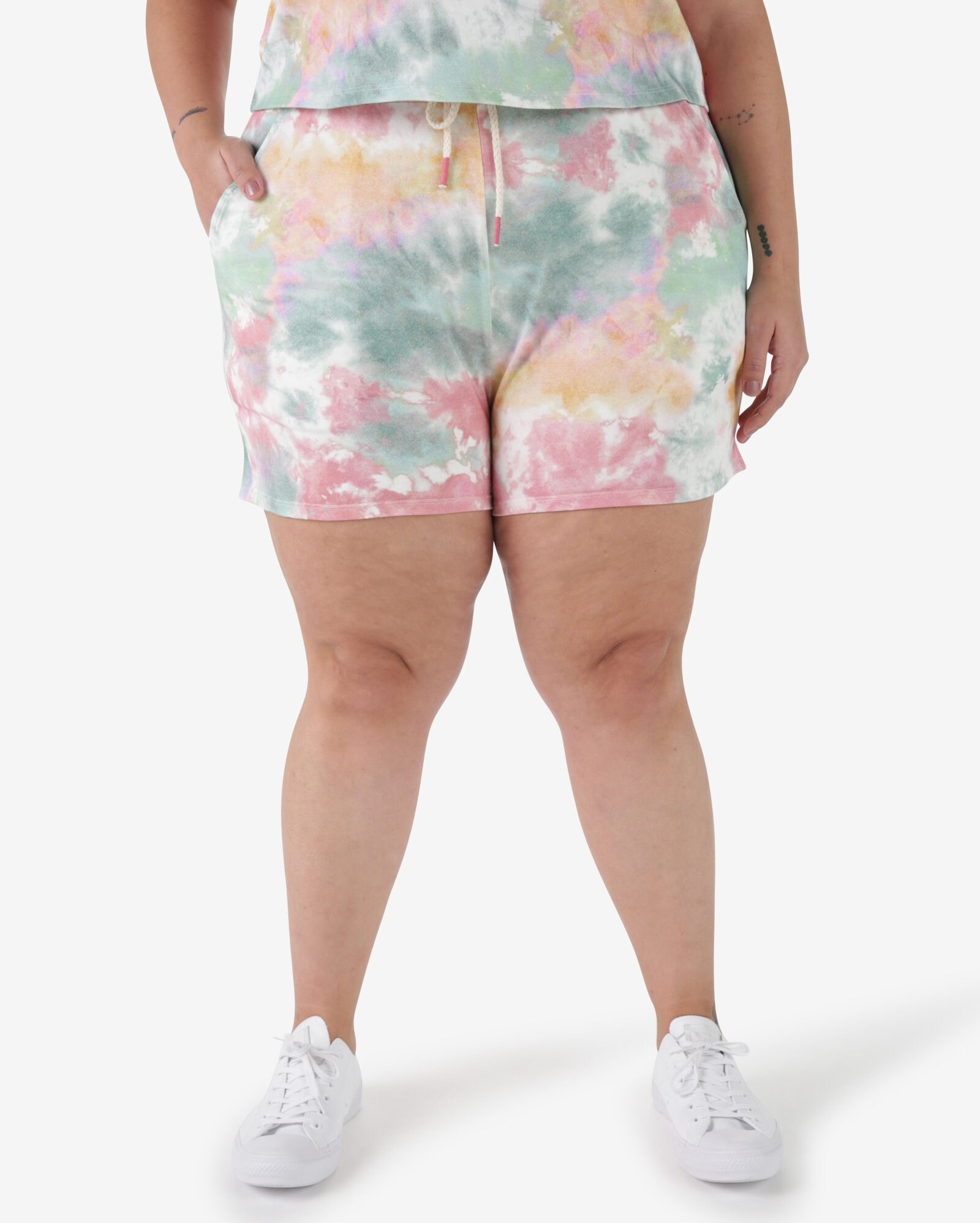 tie dye shorts plus size