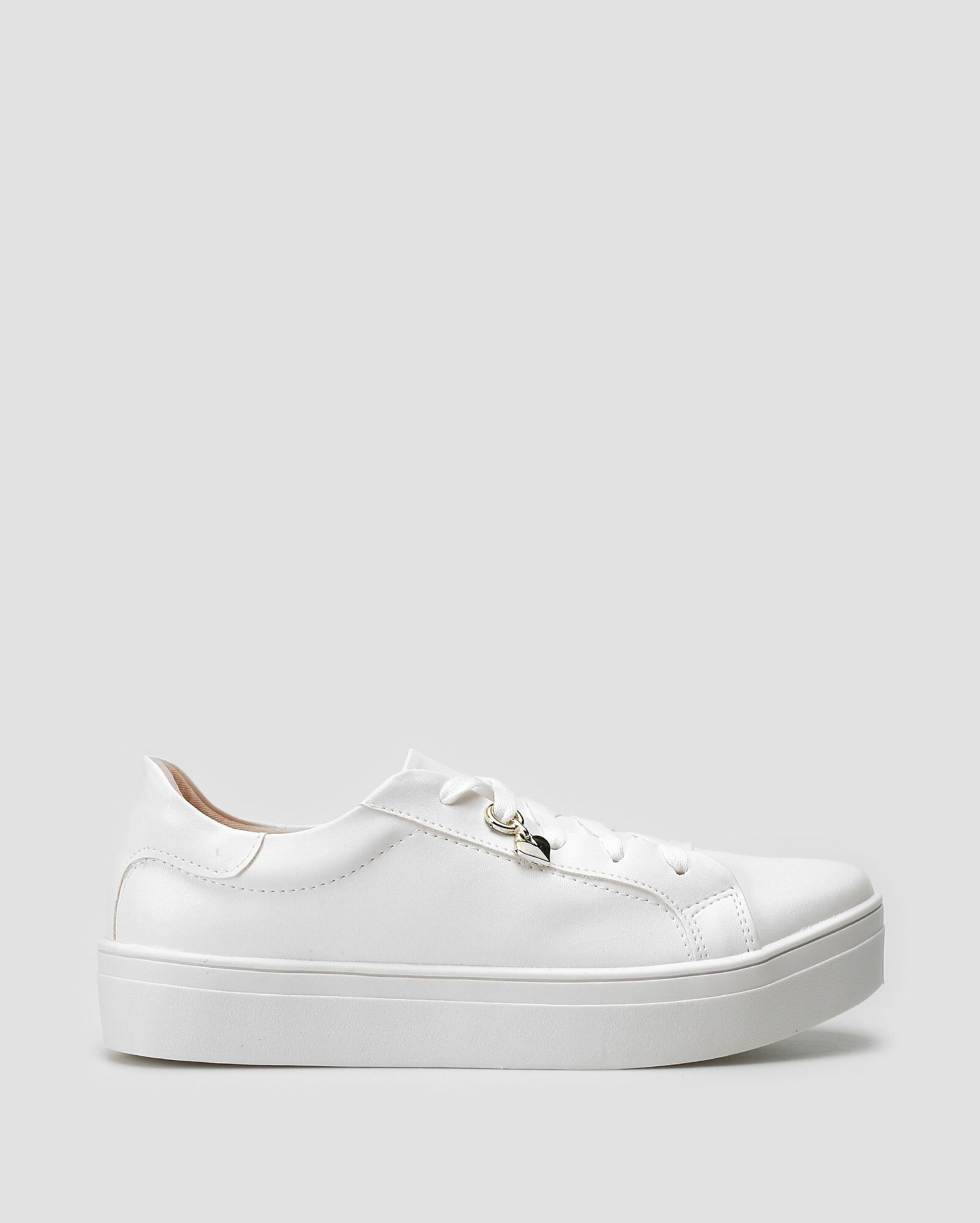 Tênis feminino flatform pingente branco | Sómodda