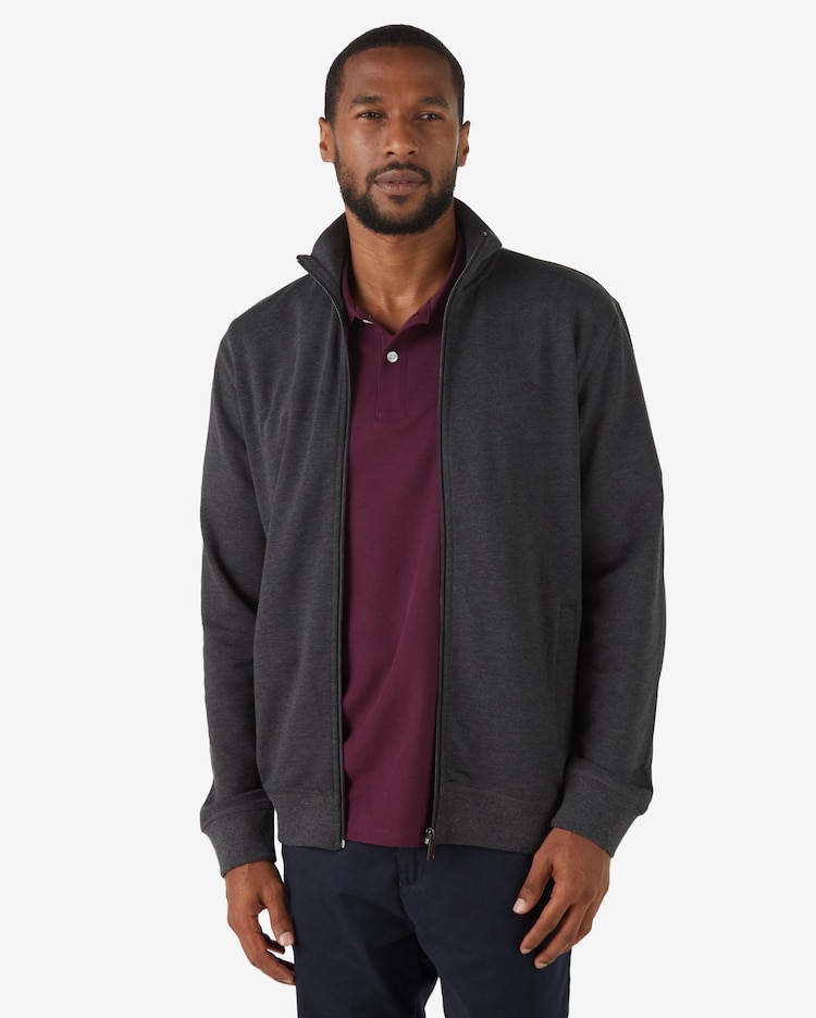 Riachuelo Blusa de Moletom Masculina Gola Alta Zíper Cinza