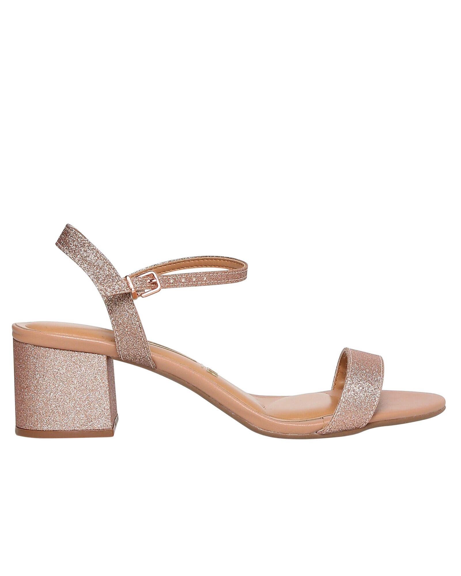 Riachuelo | Sandália Baixa Salto Bloco Glitter Vizzano - Bronze