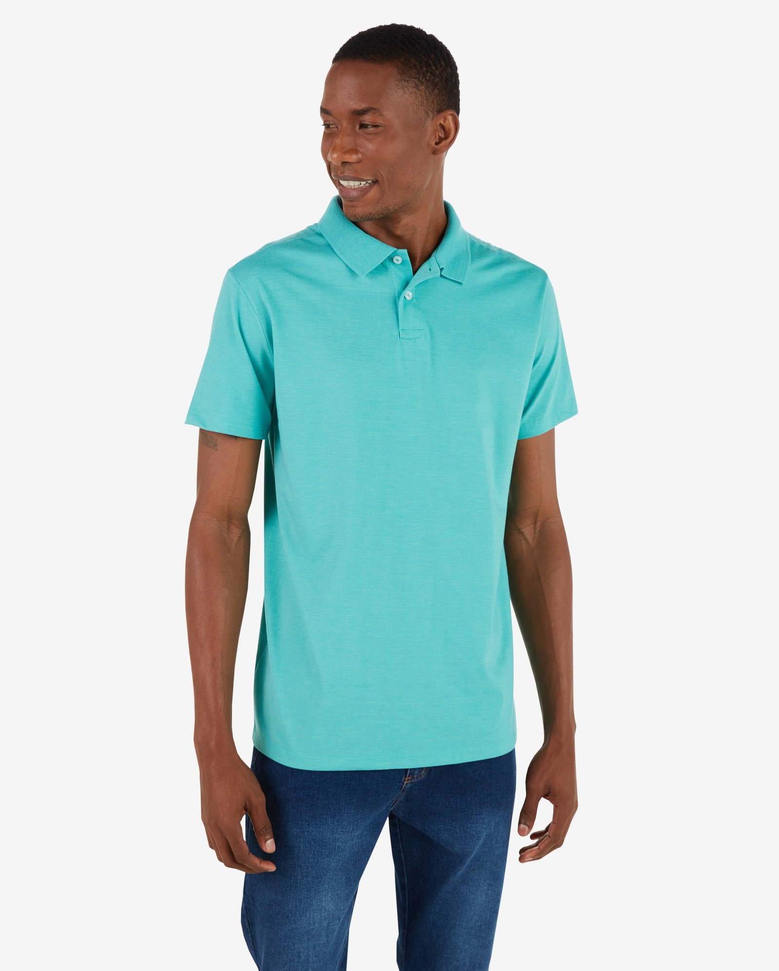 camisa polo verde agua masculina