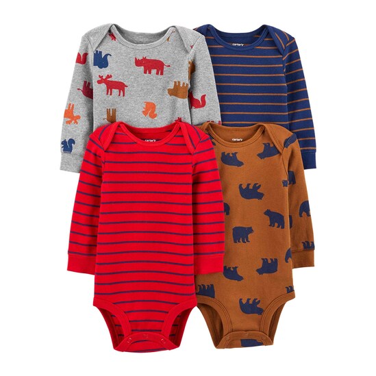 Kit Body Bebê Carter´s 4 Peças Animals - Multicor