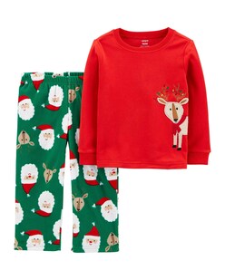 Pijama Infantil 2 Peças - Conjunto Botões Shorts Vermelho 4T